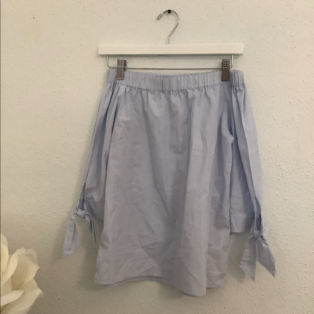 Blue Blouse Strapless Cute